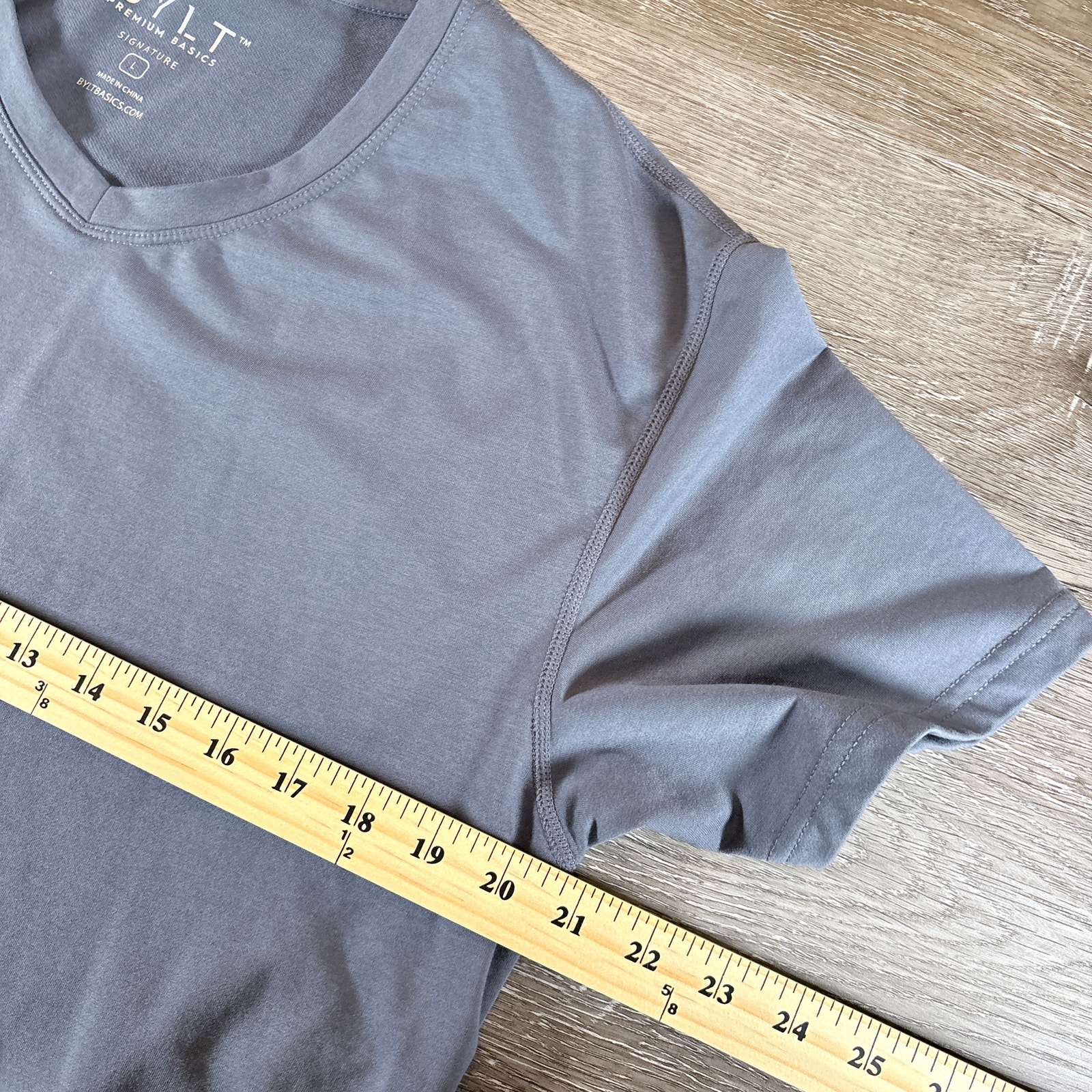 Bylt Premium Basics Signature Gray V-Neck T-Shirt Size L — image 5 of 7